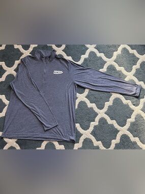 Lightweight Men's Quarter-Zip Shirt Jacket in Heather Navy